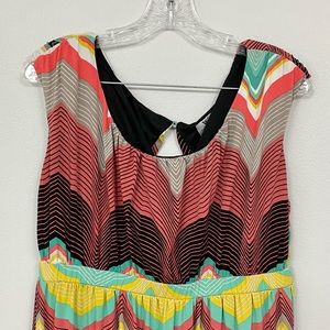 WORTHINGTON 〰 Colorful Graphic Stretch Maxi Dress - Size L